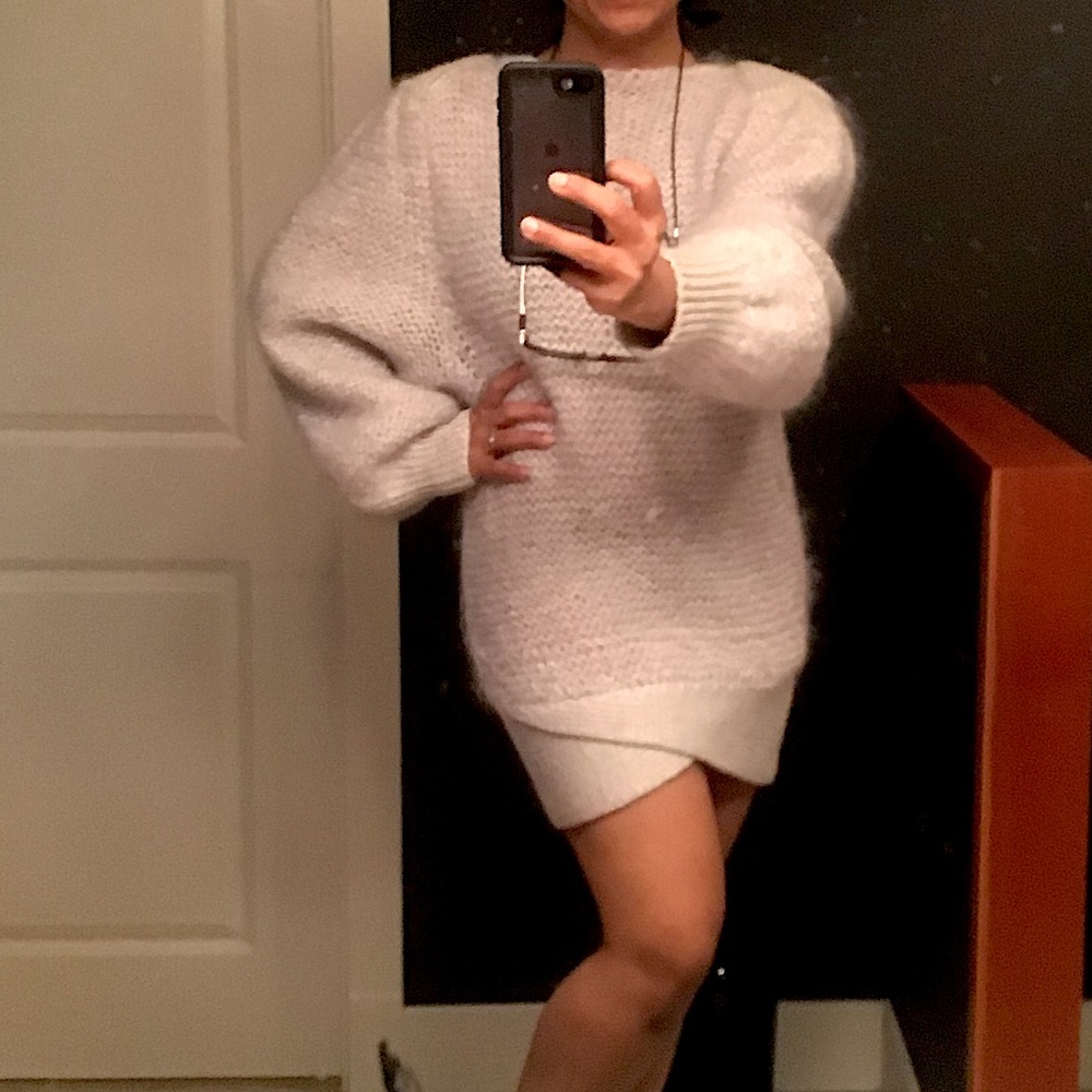 1980s Fabulous Vintage Mohair Small Women's Knit Sweater Puff Shoulders